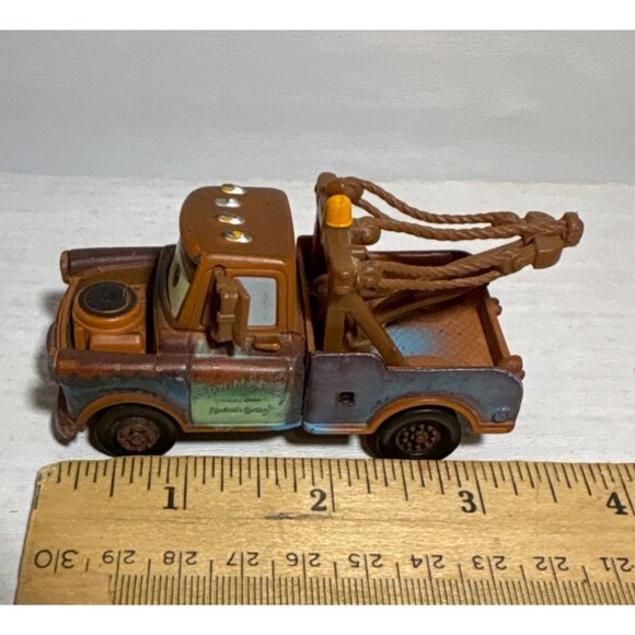 Disney Pixar Cars Tow Mater Diecast Toy Truck 3.5" Brown & Blue Vintage Look - Picture 10 of 10